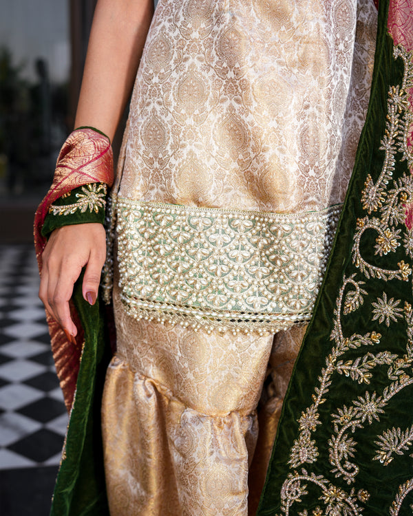 Gold Gharara Flared