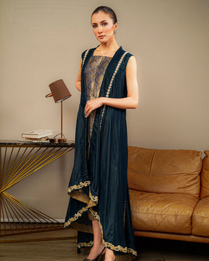 Jamawar Blouse & Cigarette Pants