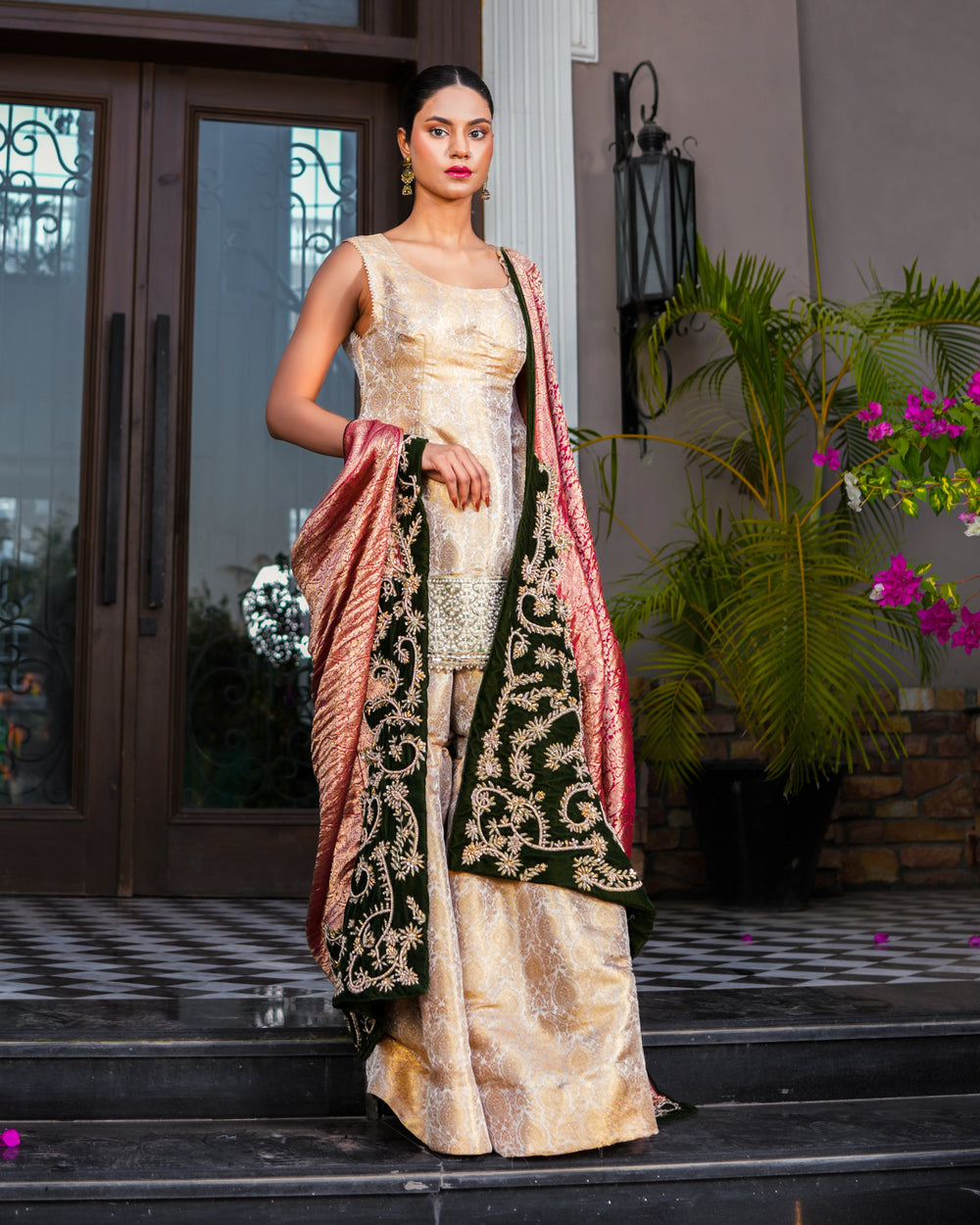 Gold Gharara Flared