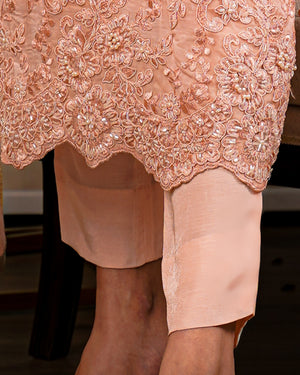 peach silk pant for women