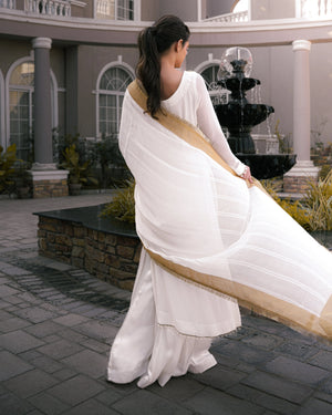 Chiffon Shirt with Masuri Neckline