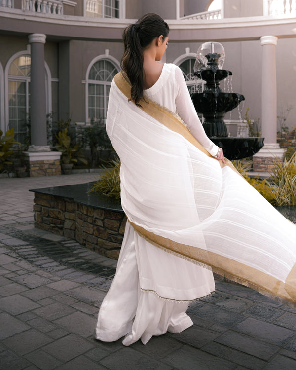 Chiffon Shirt with Masuri Neckline
