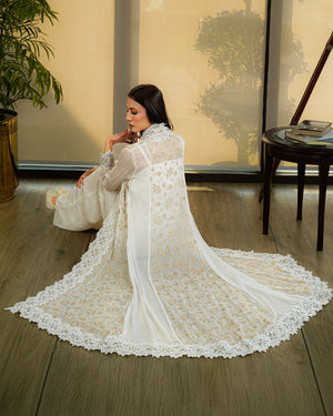 Gold Embroidered Chiffon Gown