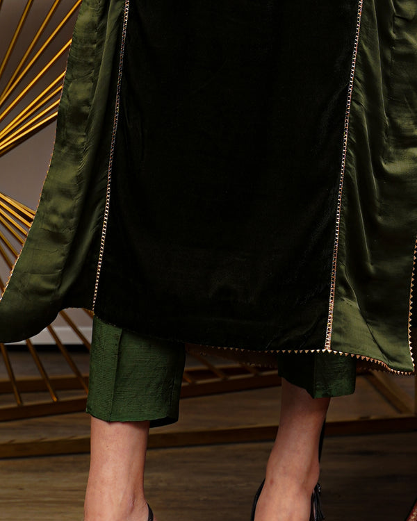 dark green cigarette pants