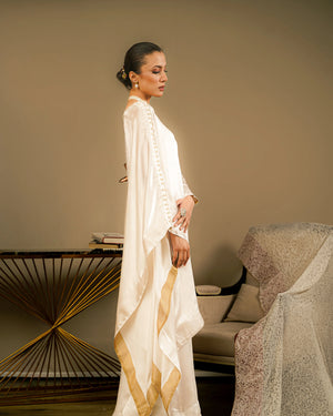 Silk Kaftan with Pearls