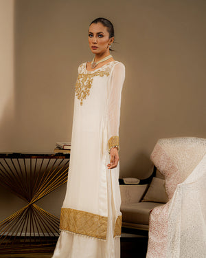 Yoke Long Chiffon Shirt