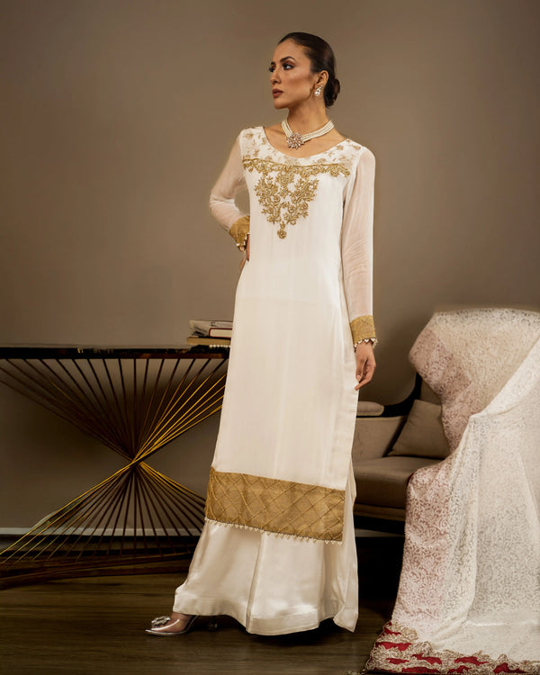 Yoke Long Chiffon Shirt