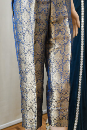 blue cigarette pants